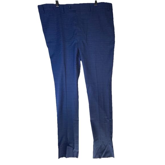 Hart Schaffner Marx Men's UNHEMMED Slacks New York Fit 44R‎ Blue Check NWT $155 - Picture 2 of 12